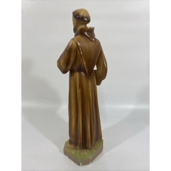 ANTIQUE Statue OF ST GERARD MAJELLA W/ SKULL PLASTER STATUE CATHOLIC ART 16” - Picture 3 of 16